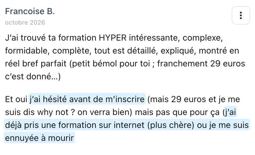 Témoignage de Francoise