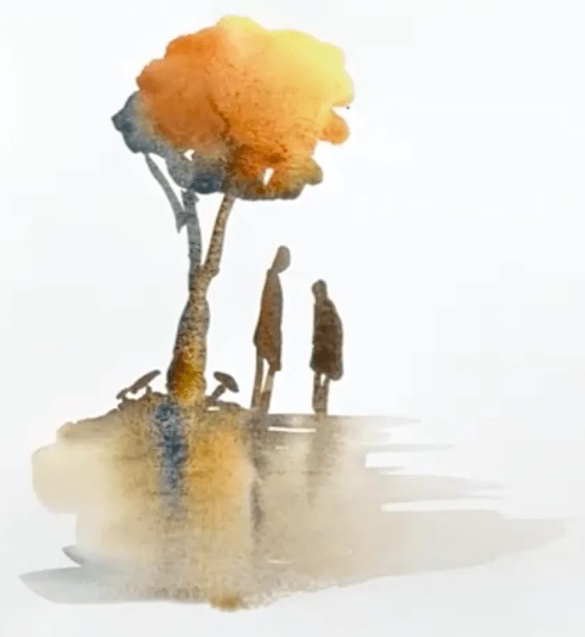 Aquarelle sans coup de crayon